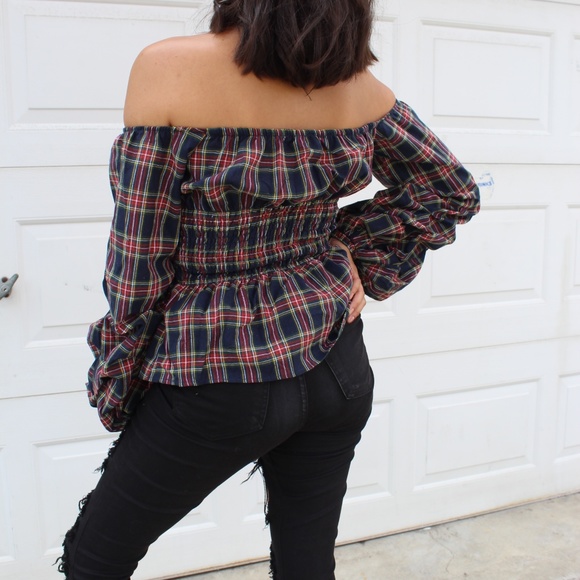 🚨//The Ginger// Plaid puff sleeve - Picture 5 of 7